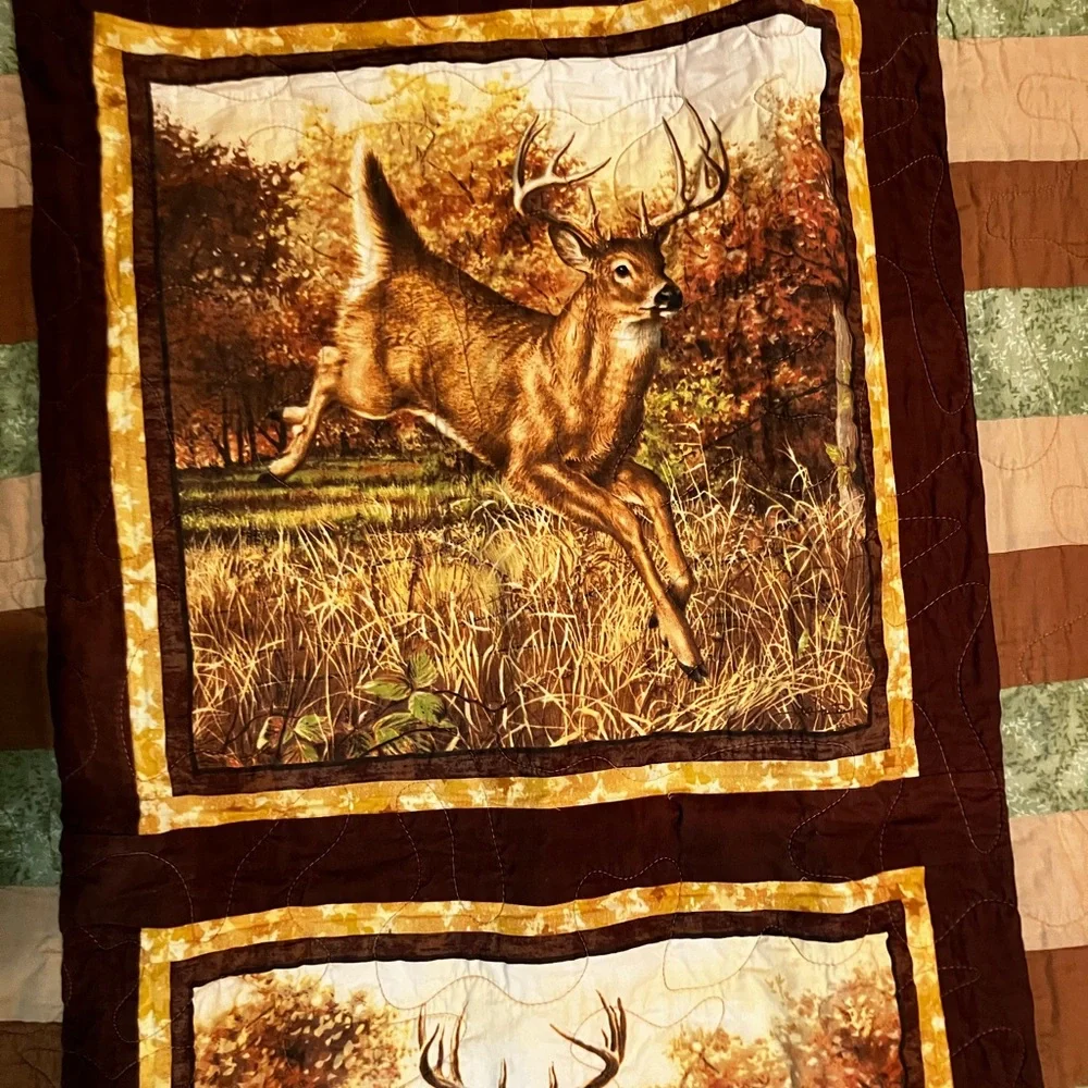 Deer Themed Patchwork handmade Quilt